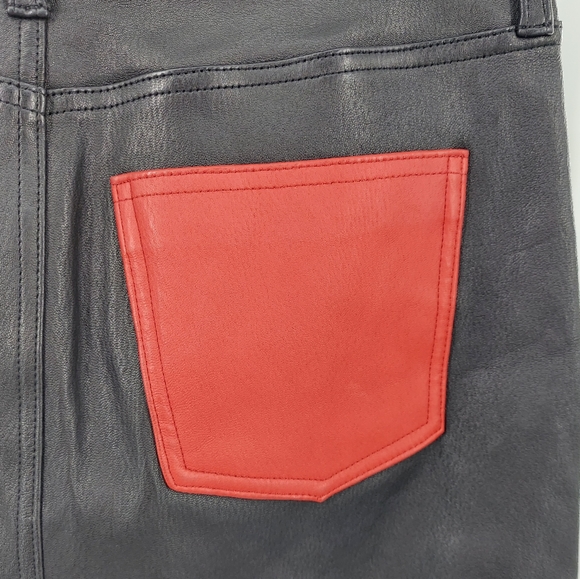 Current/Elliott Leather Contrast Skirt 28 - Picture 5 of 12